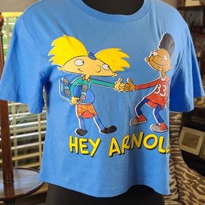 NWT Hey Arnold Blue Crop Top Size Small